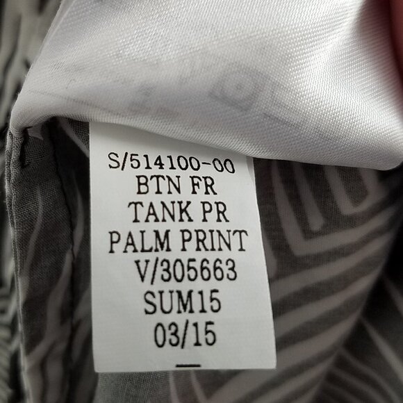 GAP Button Front Gray White Palm Print Sleeveless Tank Dress XS - Picture 12 of 12